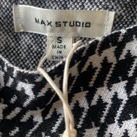 Nwt Houndstooth Max studio stretch flare knit skirt size small y2k office siren - Picture 4 of 7